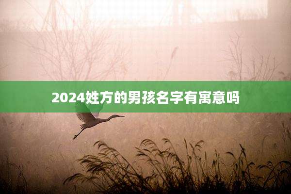 2024姓方的男孩名字有寓意吗