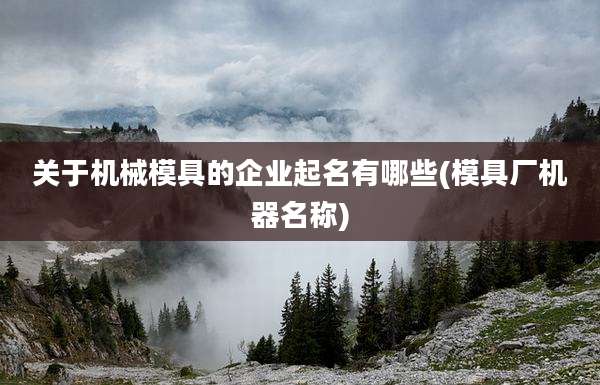 关于机械模具的企业起名有哪些(模具厂机器名称)