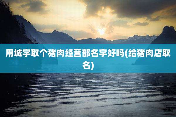 用城字取个猪肉经营部名字好吗(给猪肉店取名)