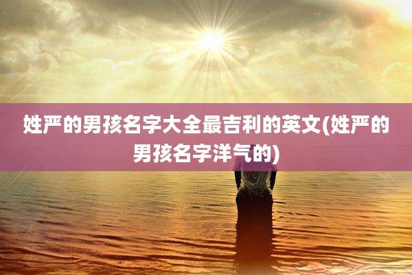 姓严的男孩名字大全最吉利的英文(姓严的男孩名字洋气的)