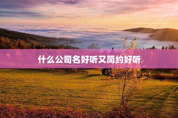 什么公司名好听又简约好听