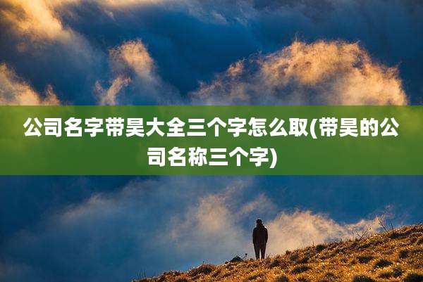 公司名字带昊大全三个字怎么取(带昊的公司名称三个字)