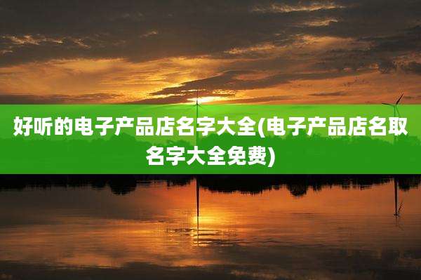 好听的电子产品店名字大全(电子产品店名取名字大全免费)