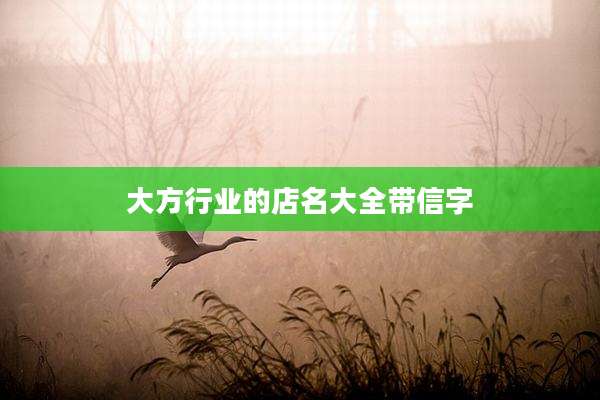 大方行业的店名大全带信字