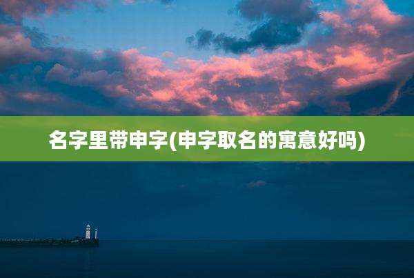 名字里带申字(申字取名的寓意好吗)