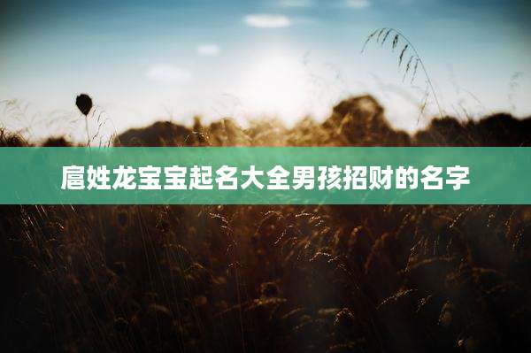 扈姓龙宝宝起名大全男孩招财的名字