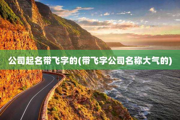 公司起名带飞字的(带飞字公司名称大气的)