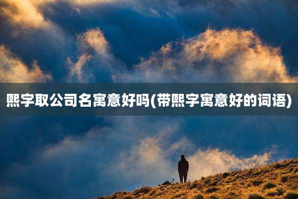 熙字取公司名寓意好吗(带熙字寓意好的词语)