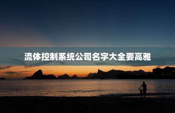 流体控制系统公司名字大全要高雅