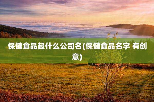 保健食品起什么公司名(保健食品名字 有创意)