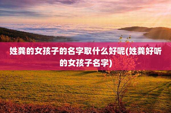 姓龚的女孩子的名字取什么好呢(姓龚好听的女孩子名字)
