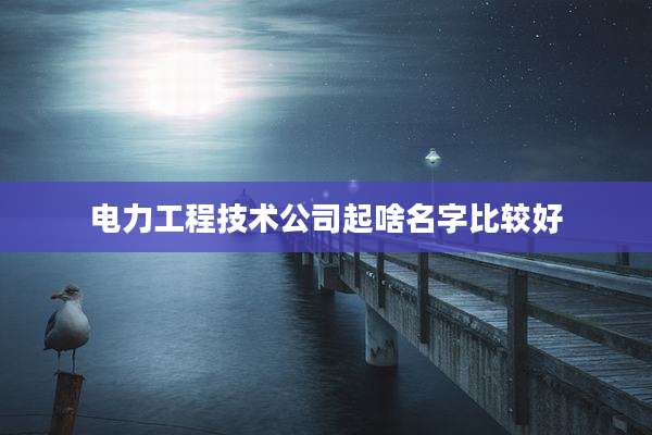 电力工程技术公司起啥名字比较好