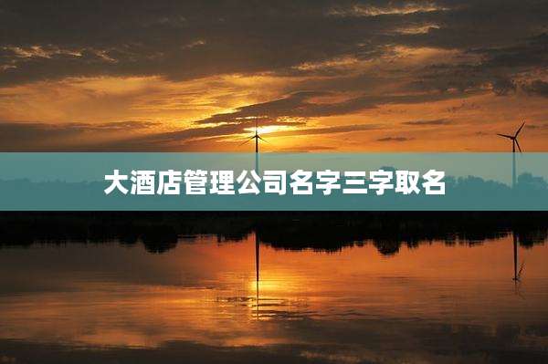 大酒店管理公司名字三字取名