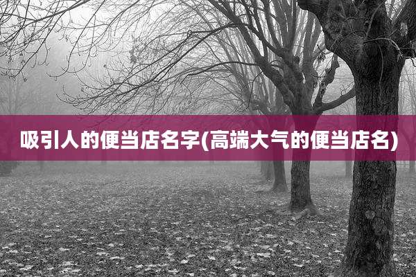 吸引人的便当店名字(高端大气的便当店名)
