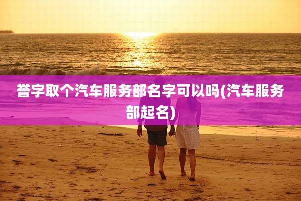 誉字取个汽车服务部名字可以吗(汽车服务部起名)