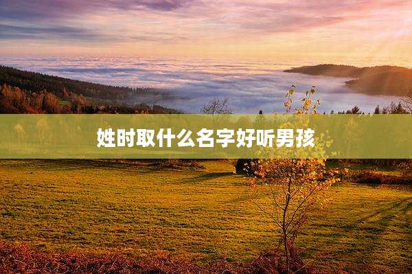 姓时取什么名字好听男孩
