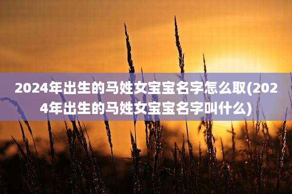 2024年出生的马姓女宝宝名字怎么取(2024年出生的马姓女宝宝名字叫什么)