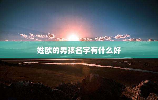 姓欧的男孩名字有什么好