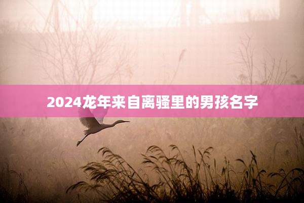2024龙年来自离骚里的男孩名字