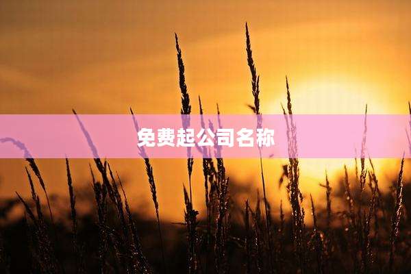 免费起公司名称