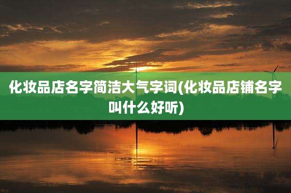 化妆品店名字简洁大气字词(化妆品店铺名字叫什么好听)