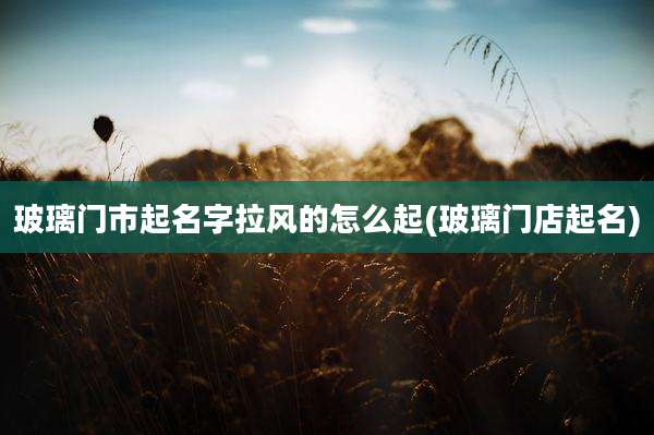 玻璃门市起名字拉风的怎么起(玻璃门店起名)
