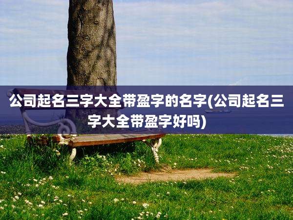 公司起名三字大全带盈字的名字(公司起名三字大全带盈字好吗)