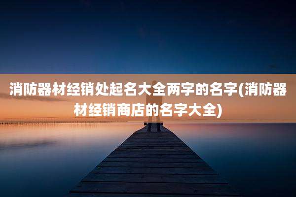 消防器材经销处起名大全两字的名字(消防器材经销商店的名字大全)