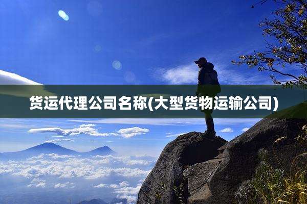 货运代理公司名称(大型货物运输公司)