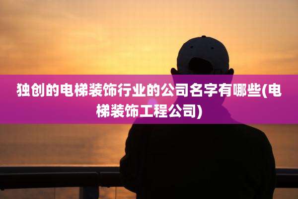 独创的电梯装饰行业的公司名字有哪些(电梯装饰工程公司)