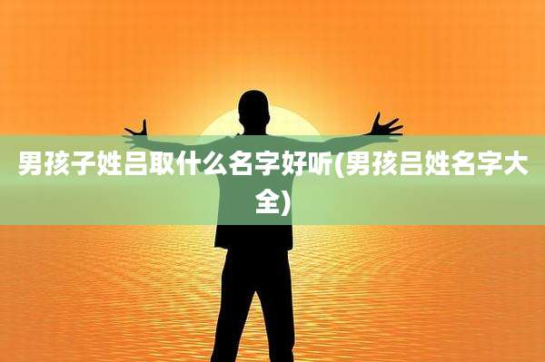 男孩子姓吕取什么名字好听(男孩吕姓名字大全)