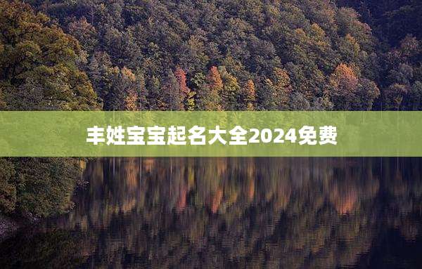丰姓宝宝起名大全2024免费