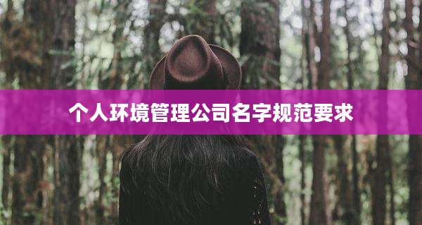 个人环境管理公司名字规范要求