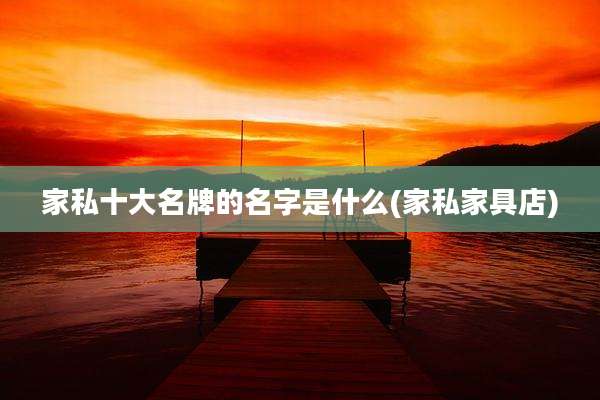 家私十大名牌的名字是什么(家私家具店)