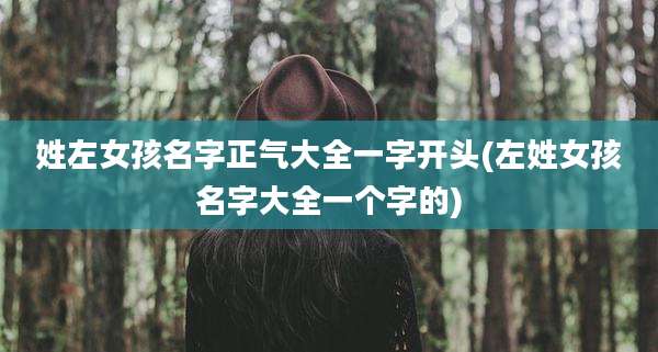 姓左女孩名字正气大全一字开头(左姓女孩名字大全一个字的)
