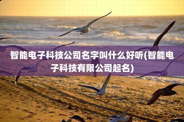 智能电子科技公司名字叫什么好听(智能电子科技有限公司起名)