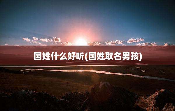 国姓什么好听(国姓取名男孩)