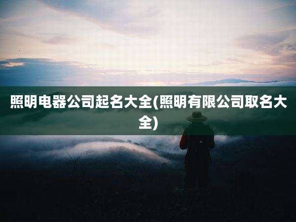 照明电器公司起名大全(照明有限公司取名大全)