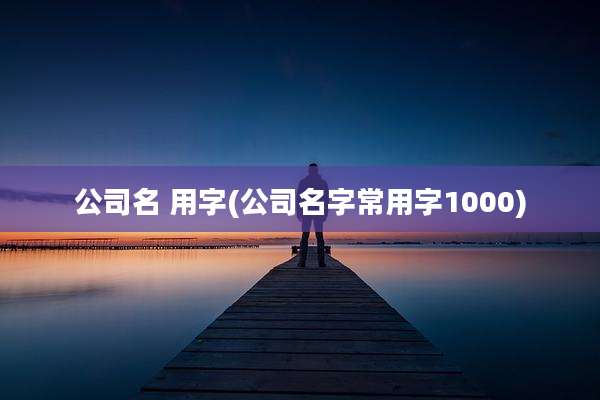 公司名 用字(公司名字常用字1000)