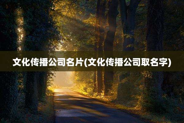 文化传播公司名片(文化传播公司取名字)
