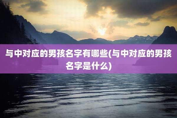 与中对应的男孩名字有哪些(与中对应的男孩名字是什么)