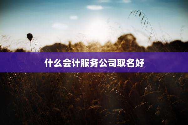 什么会计服务公司取名好
