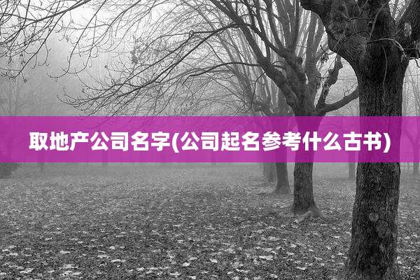 取地产公司名字(公司起名参考什么古书)