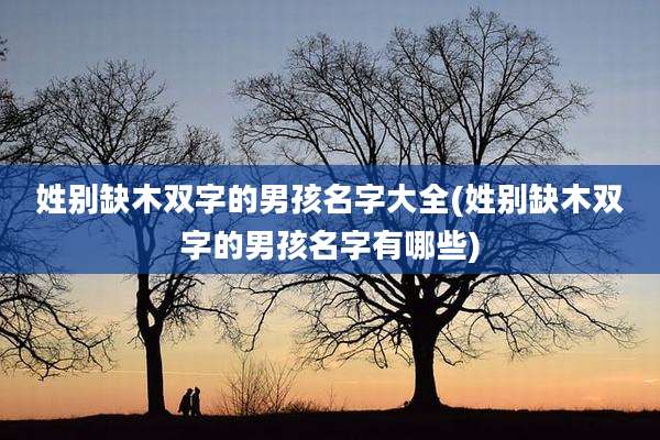 姓别缺木双字的男孩名字大全(姓别缺木双字的男孩名字有哪些)