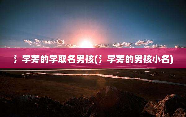 氵字旁的字取名男孩(氵字旁的男孩小名)