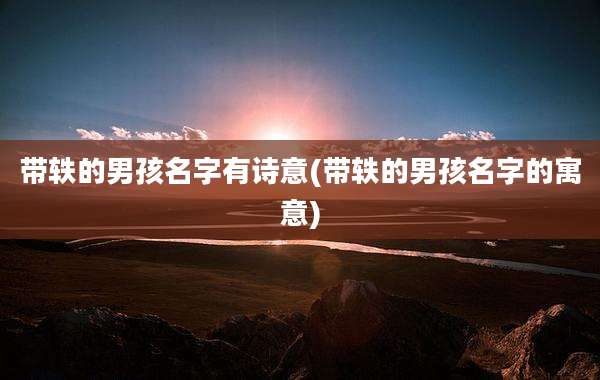 带轶的男孩名字有诗意(带轶的男孩名字的寓意)