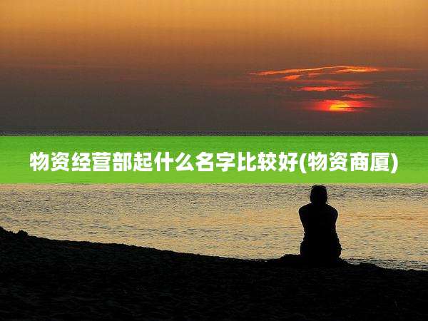 物资经营部起什么名字比较好(物资商厦)