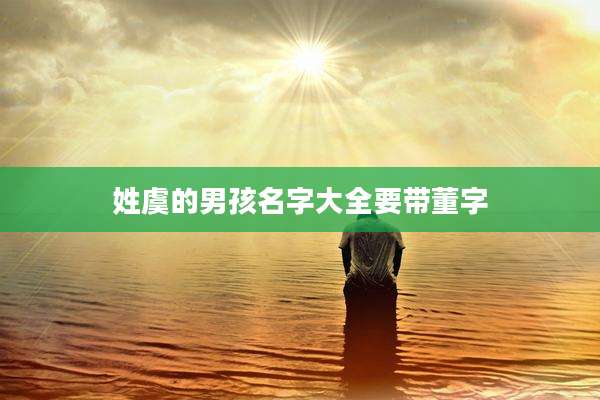 姓虞的男孩名字大全要带董字