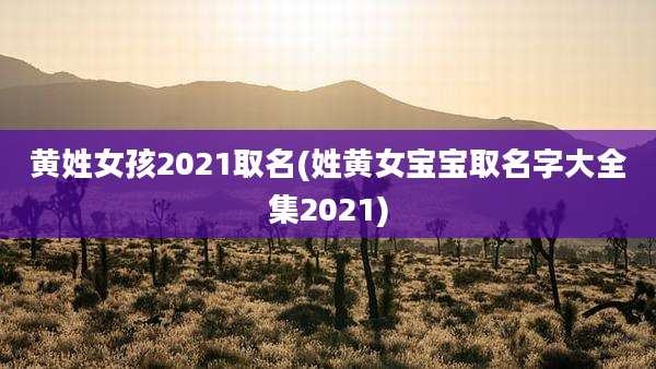 黄姓女孩2021取名(姓黄女宝宝取名字大全集2021)