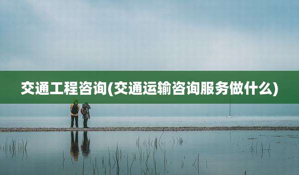 交通工程咨询(交通运输咨询服务做什么)